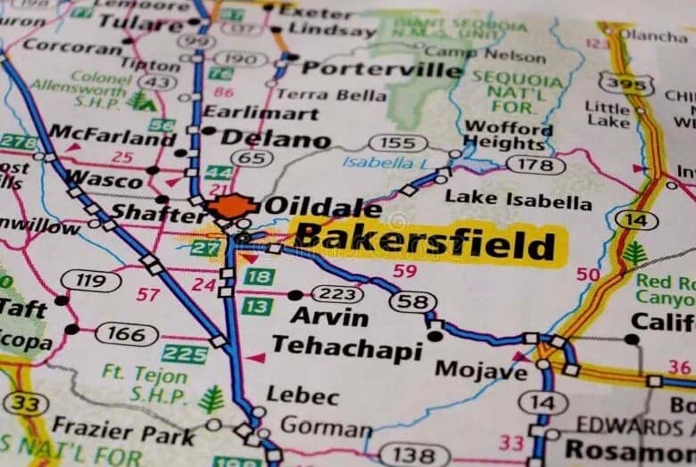 Bakersfield map