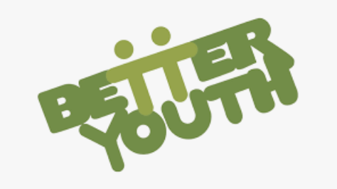 Stylized green text logo reading 'Better Youth' with dots above forming a smiley face design