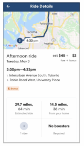 HopSkipDrive driving app, plan routes