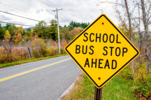 school bus stop ahead