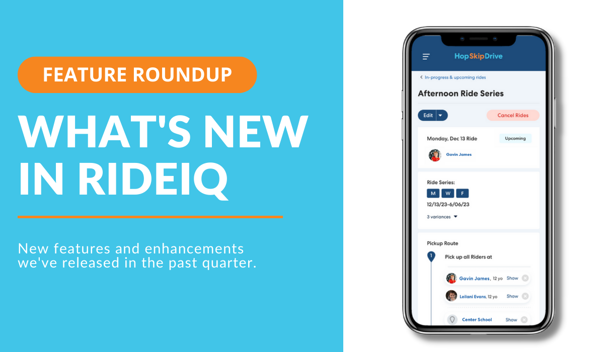 Feature roundup: What’s new in RideIQ
